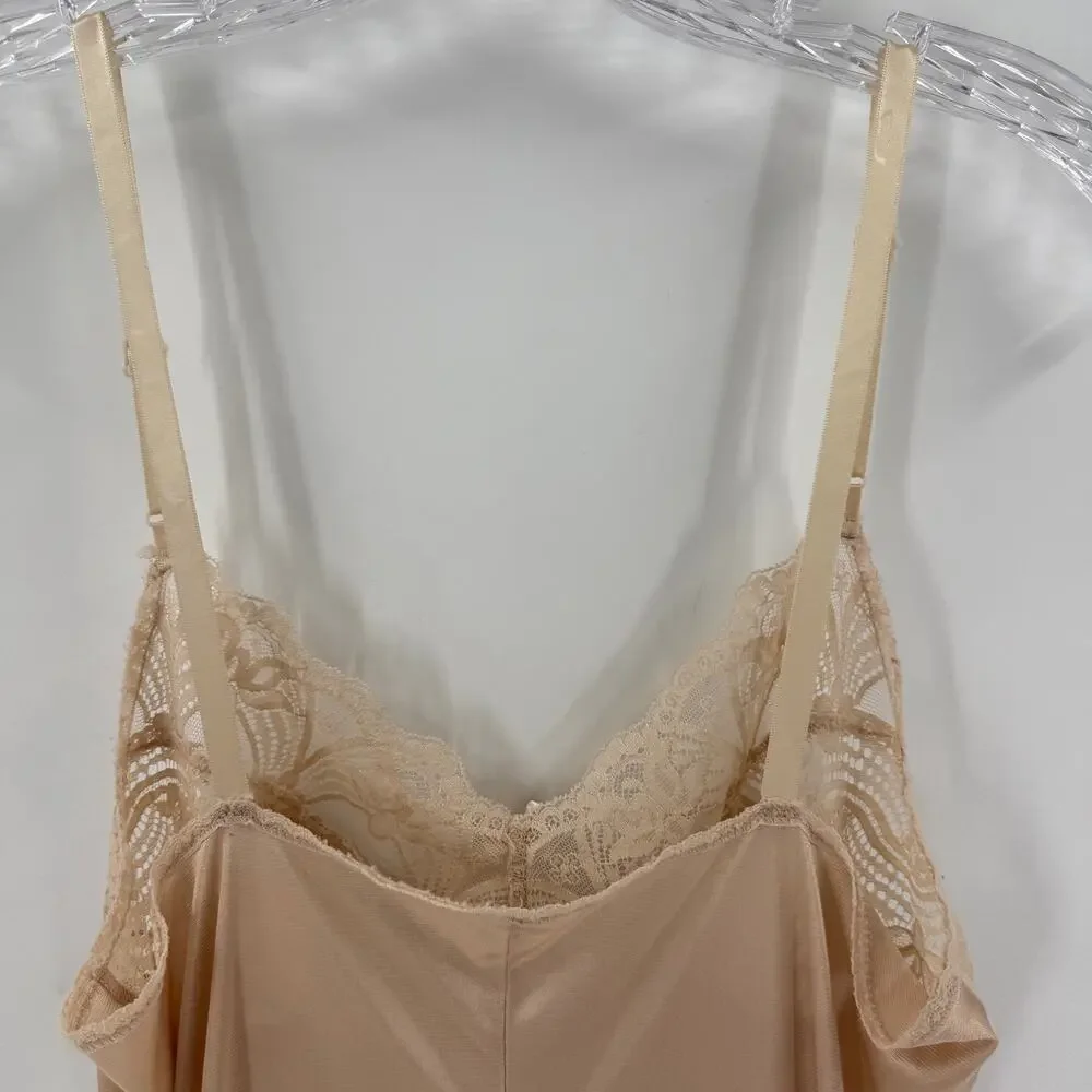 Vintage JCPenney Nude Lace Slip Dress Y2K Coquette Nightgown - Picture 6 of 10